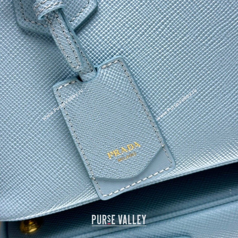 Prada Double small Saffiano leather bag Light Blue 2025 1BG443 (New Tag) (YZ-250929046)