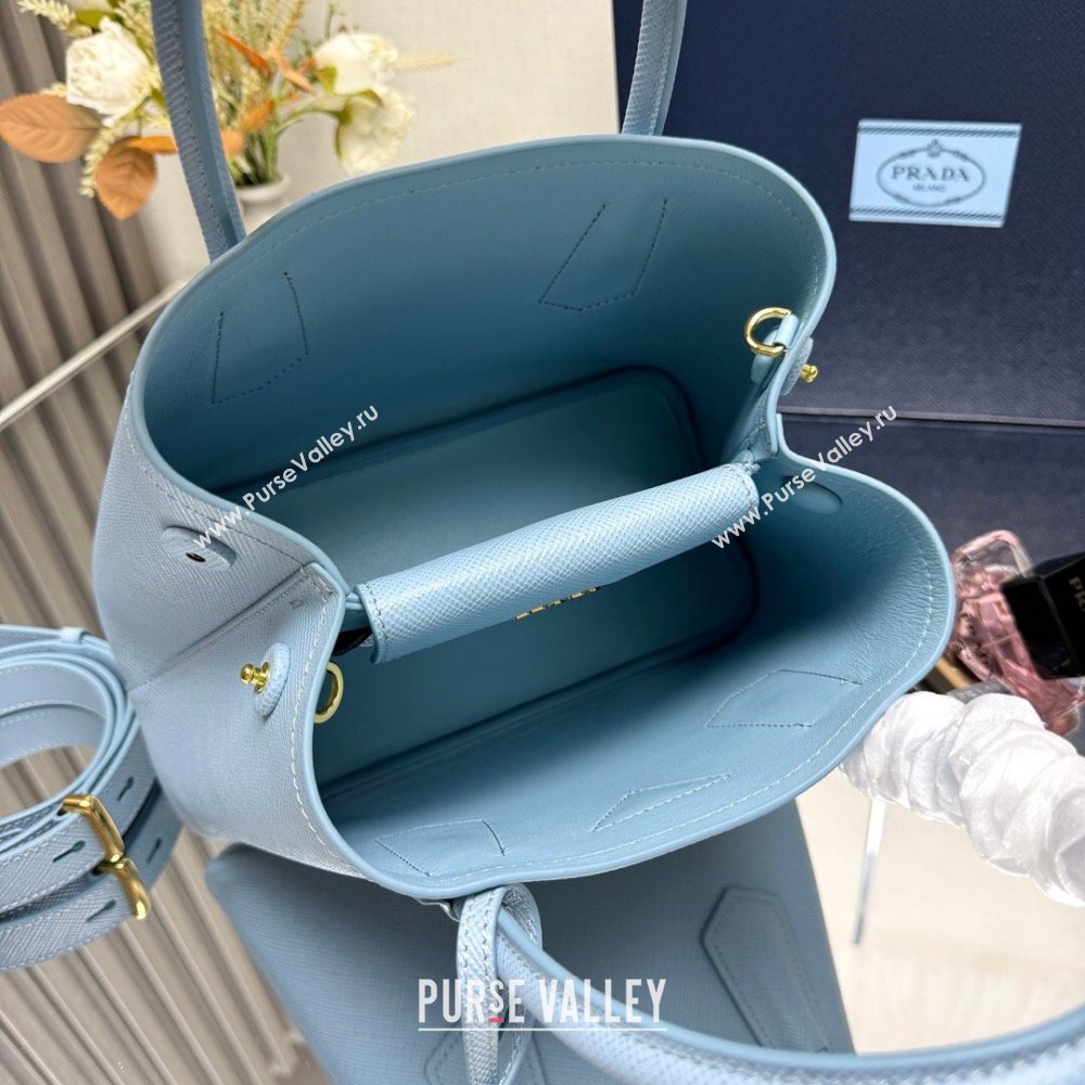 Prada Double small Saffiano leather bag Light Blue 2025 1BG443 (New Tag) (YZ-250929046)