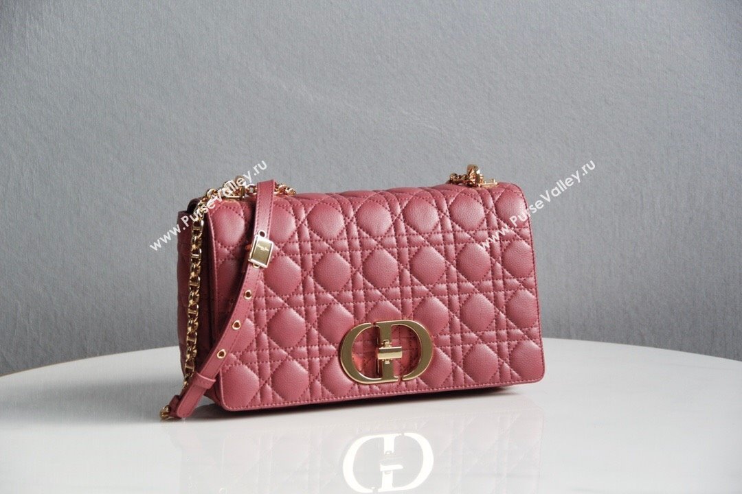 Dior Large Caro Chain Bag in Soft Cannage Calfskin Pink 2024 (DMZ-24052212)