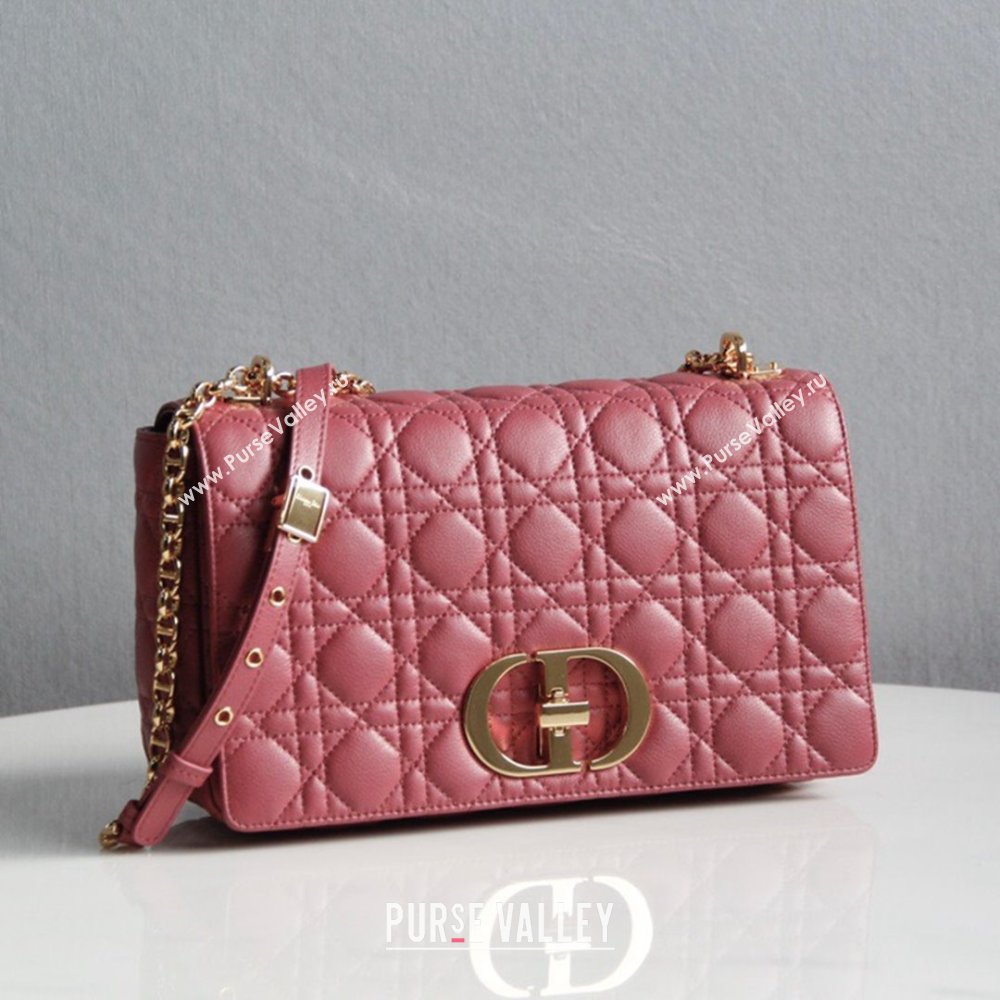 Dior Large Caro Chain Bag in Soft Cannage Calfskin Pink 2024 (DMZ-24052212)