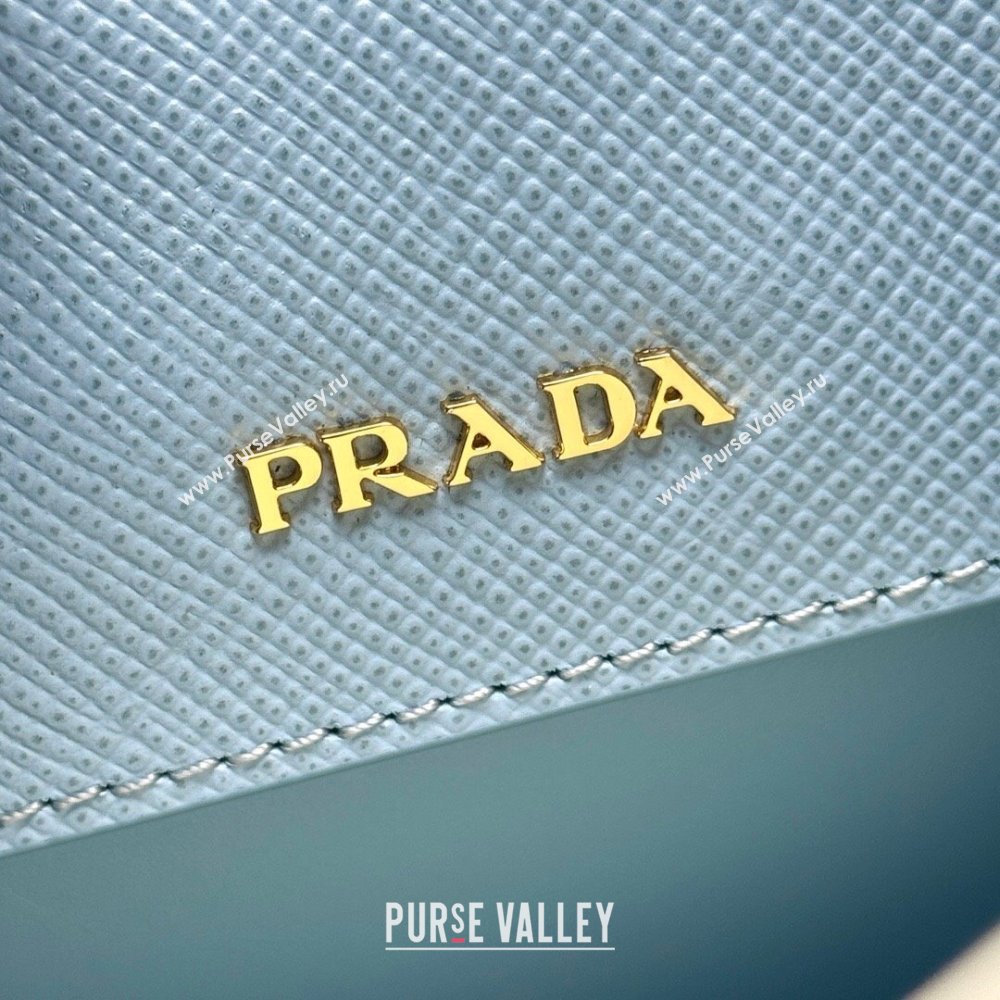 Prada Double small Saffiano leather bag Light Blue 2025 1BG443 (New Tag) (YZ-250929046)