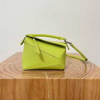 Loewe Mini Puzzle Bag in Classic Calfskin 9310 Meadow Green 2024 Top (KE-24090229)