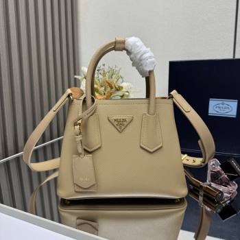 Prada Double small Saffiano leather bag Beige 2025 1BG443 (New Tag) (YZ-250929047)