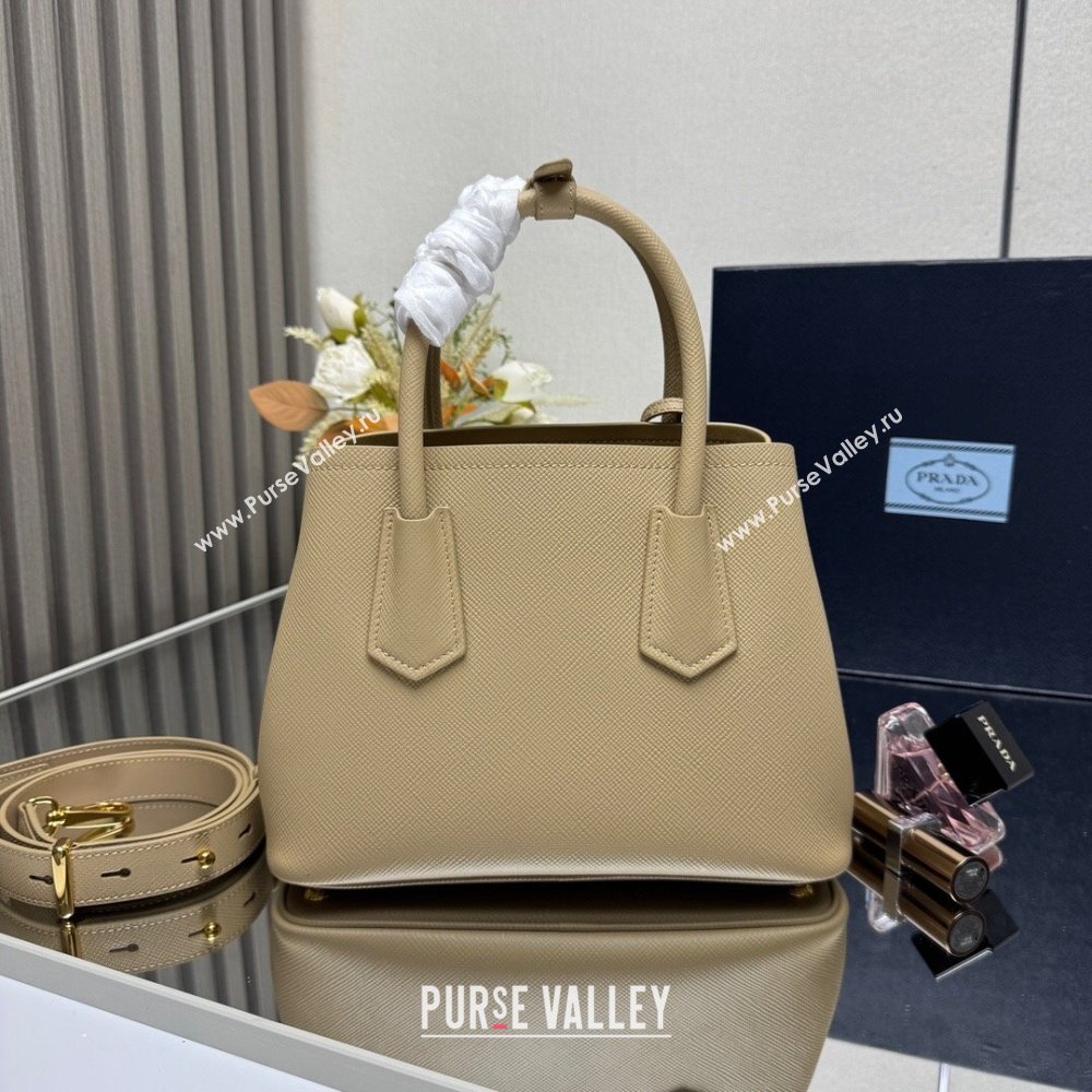 Prada Double small Saffiano leather bag Beige 2025 1BG443 (New Tag) (YZ-250929047)