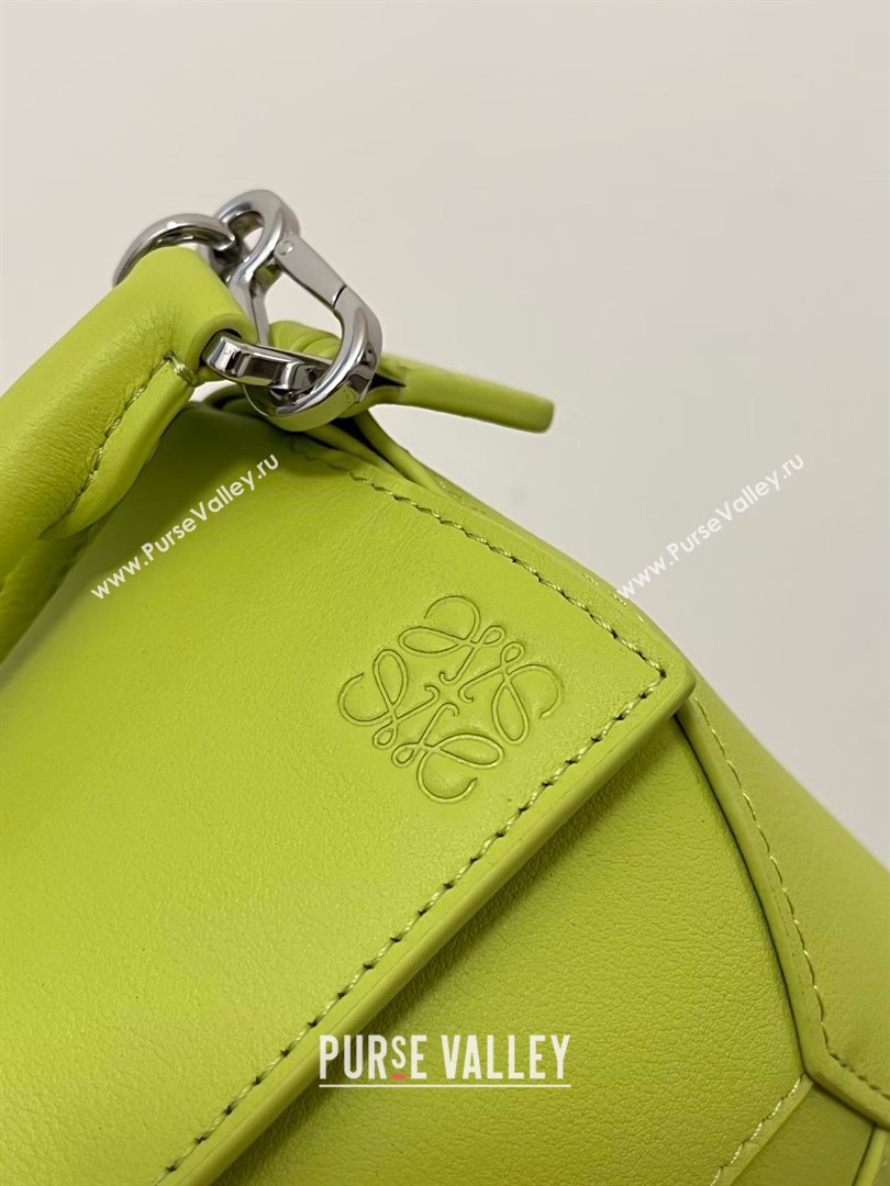 Loewe Mini Puzzle Bag in Classic Calfskin 9310 Meadow Green 2024 Top (KE-24090229)