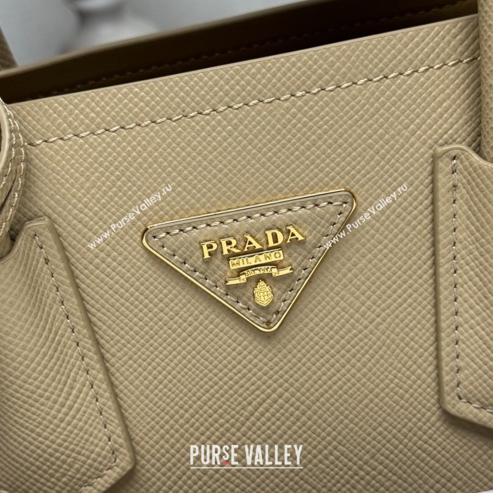 Prada Double small Saffiano leather bag Beige 2025 1BG443 (New Tag) (YZ-250929047)