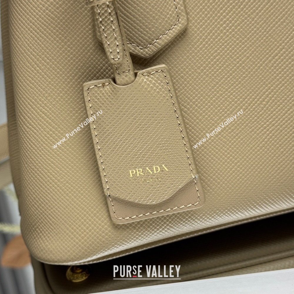 Prada Double small Saffiano leather bag Beige 2025 1BG443 (New Tag) (YZ-250929047)