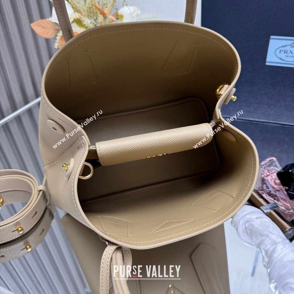 Prada Double small Saffiano leather bag Beige 2025 1BG443 (New Tag) (YZ-250929047)