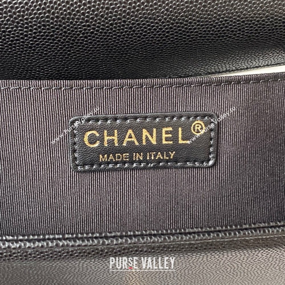 Chanel Boy Chanel Handbag with Handle in Grained Calfskin A94804 Black 2023 (YEZI-23110304)