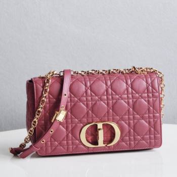 Dior Medium Caro Chain Bag in Soft Cannage Calfskin Pink 2024 (DMZ-24052211)