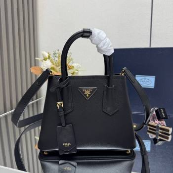 Prada Double small Saffiano leather bag Black 2025 1BG443 (New Tag) (YZ-250929048)