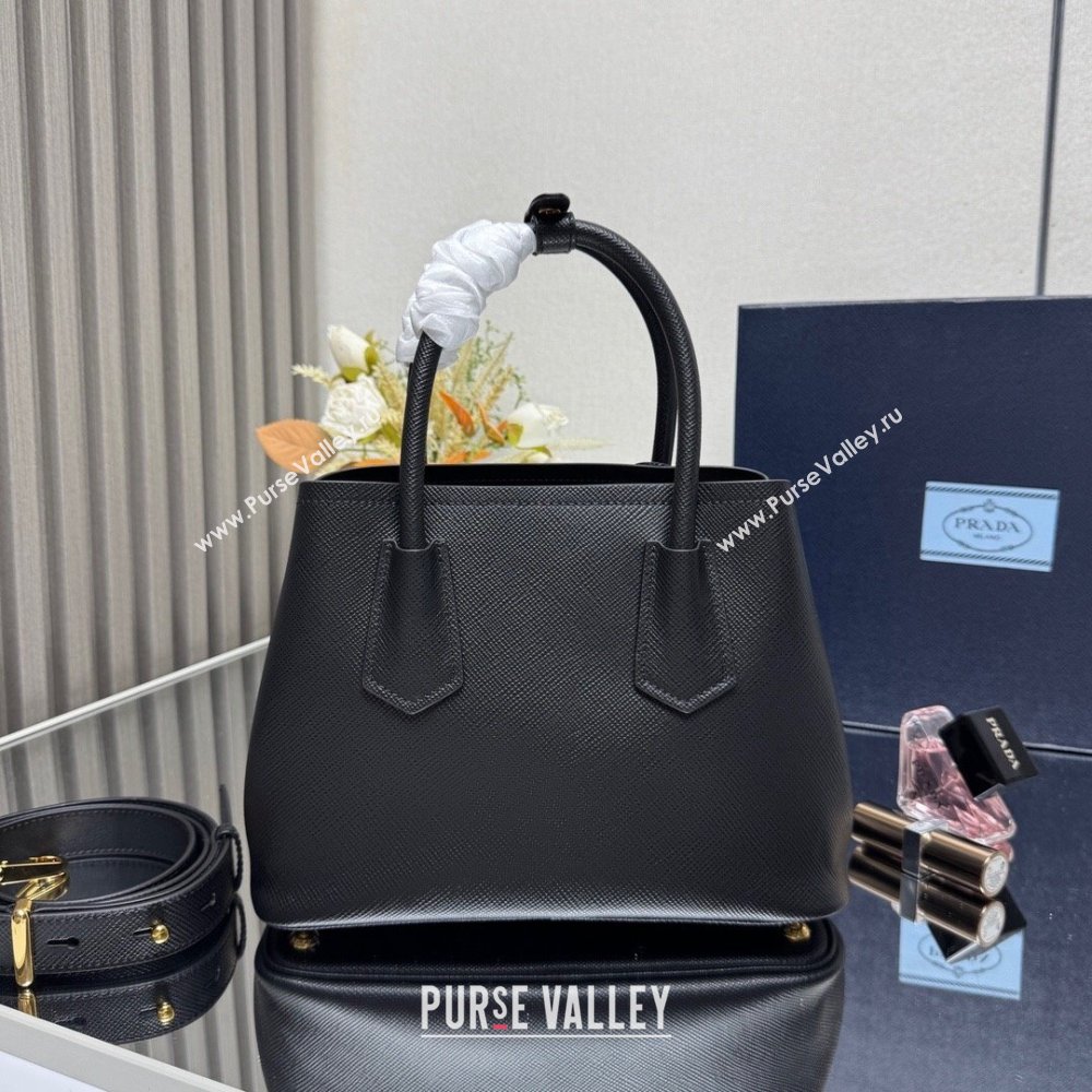 Prada Double small Saffiano leather bag Black 2025 1BG443 (New Tag) (YZ-250929048)