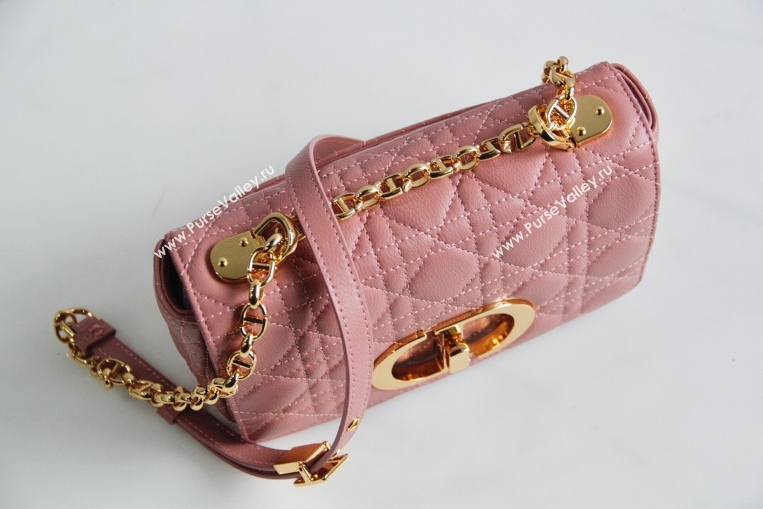 Dior Small Caro Chain Bag in Soft Cannage Calfskin Antique Pink 2024 (DMZ-24052213)