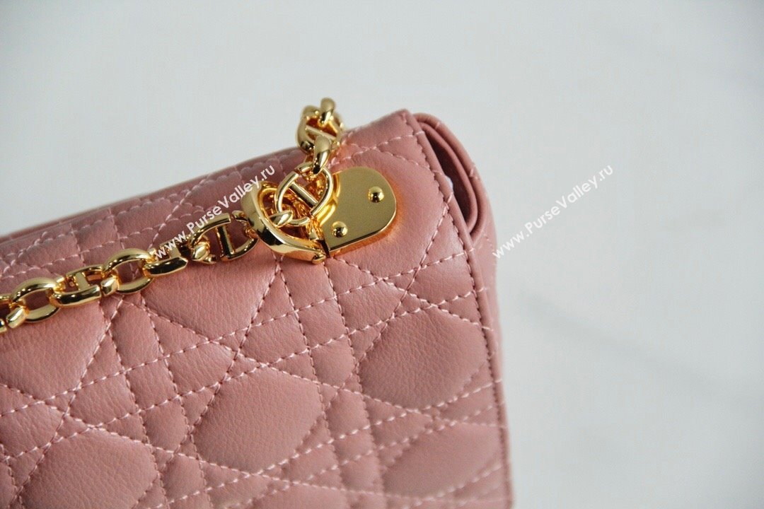 Dior Small Caro Chain Bag in Soft Cannage Calfskin Antique Pink 2024 (DMZ-24052213)