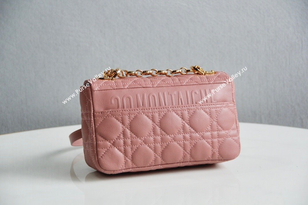 Dior Small Caro Chain Bag in Soft Cannage Calfskin Antique Pink 2024 (DMZ-24052213)