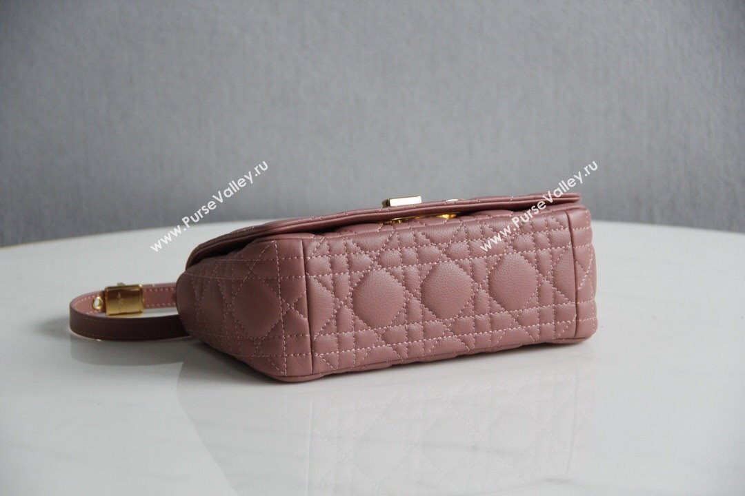 Dior Small Caro Chain Bag in Soft Cannage Calfskin Antique Pink 2024 (DMZ-24052213)