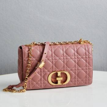 Dior Medium Caro Chain Bag in Soft Cannage Calfskin Antique Pink 2024 (DMZ-24052214)