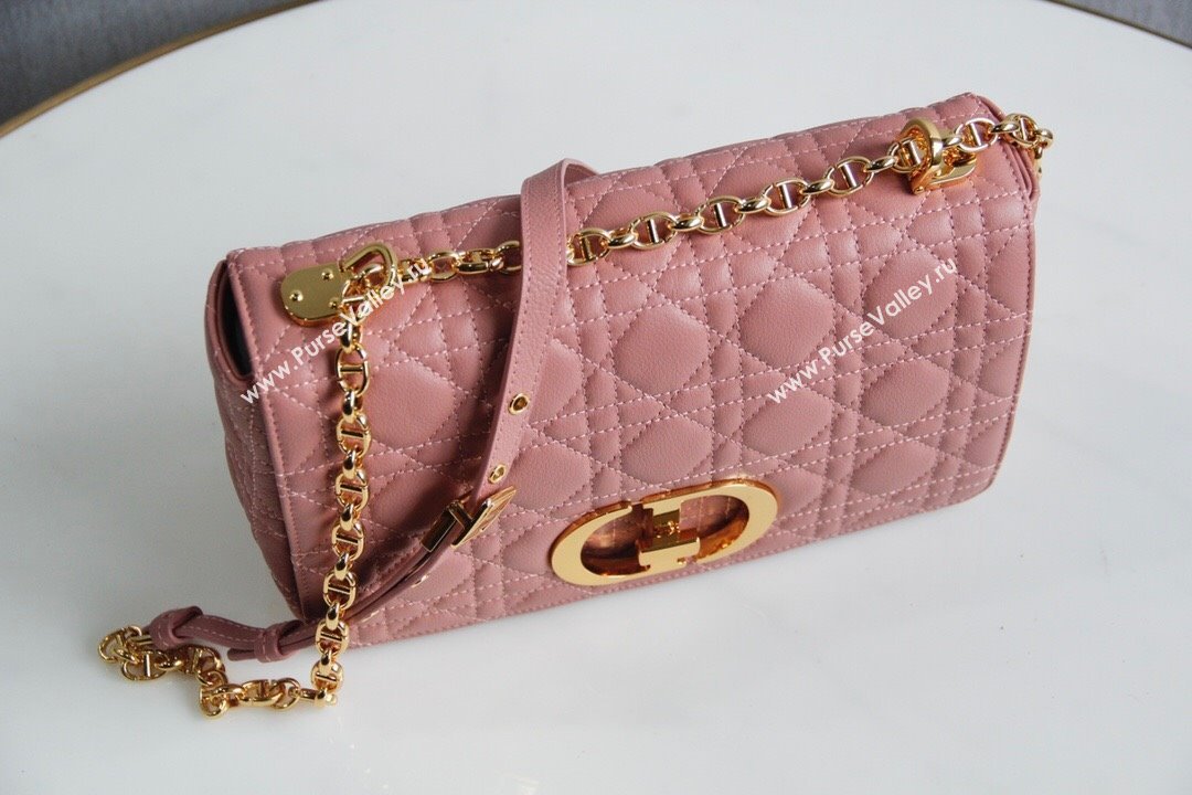 Dior Medium Caro Chain Bag in Soft Cannage Calfskin Antique Pink 2024 (DMZ-24052214)