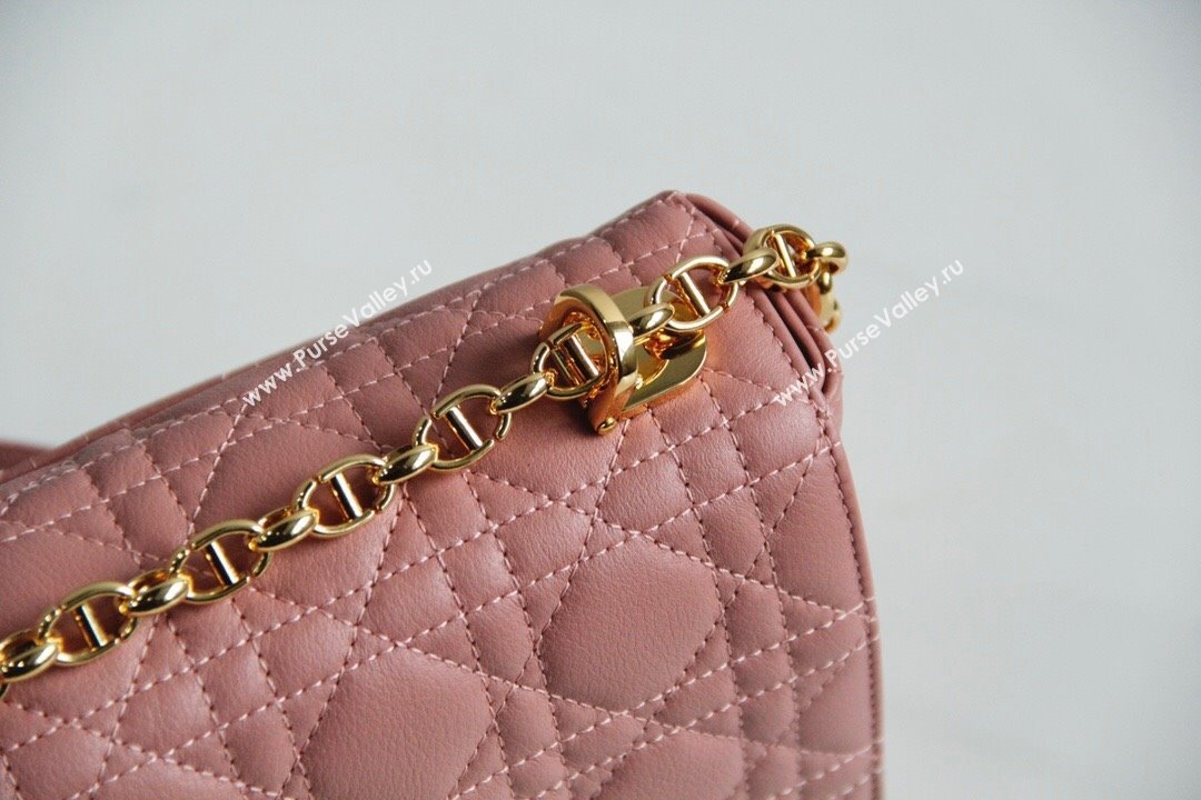 Dior Medium Caro Chain Bag in Soft Cannage Calfskin Antique Pink 2024 (DMZ-24052214)