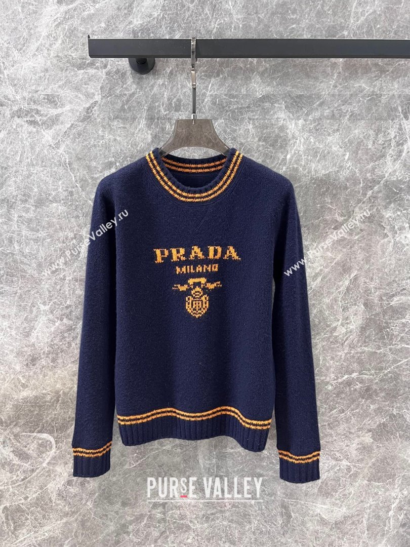 Prada Wool Cashmere Sweater P101823 Blue 2024 (VT-24101823)