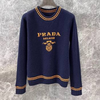 Prada Wool Cashmere Sweater P101823 Blue 2024 (VT-24101823)