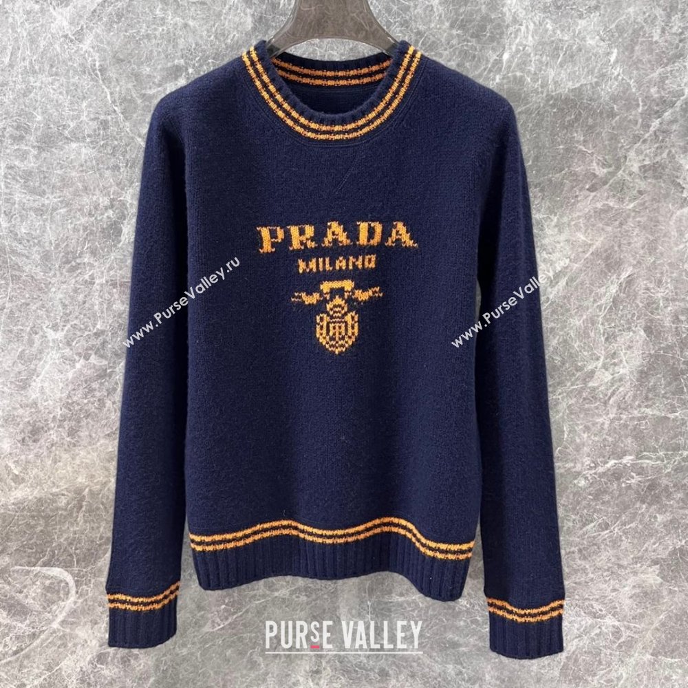 Prada Wool Cashmere Sweater P101823 Blue 2024 (VT-24101823)