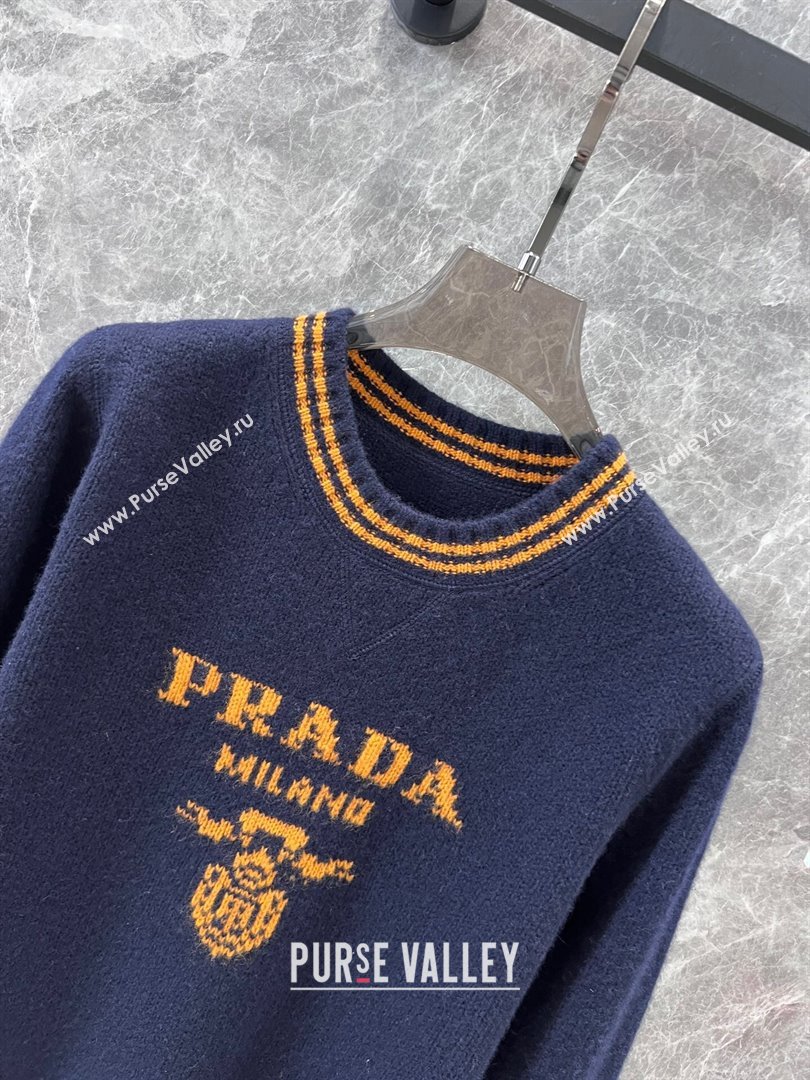 Prada Wool Cashmere Sweater P101823 Blue 2024 (VT-24101823)