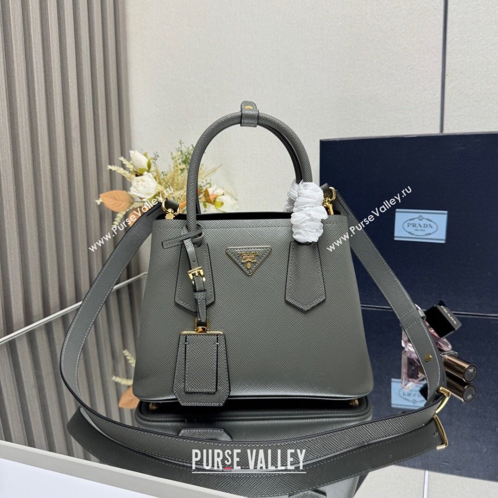 Prada Double small Saffiano leather bag Slate Grey 2025 1BG443 0929 (YZ-250929051)