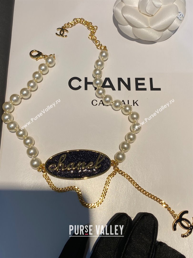 Chanel Pearl Short Necklace CH13027 Black 2024 (YF-24013027)