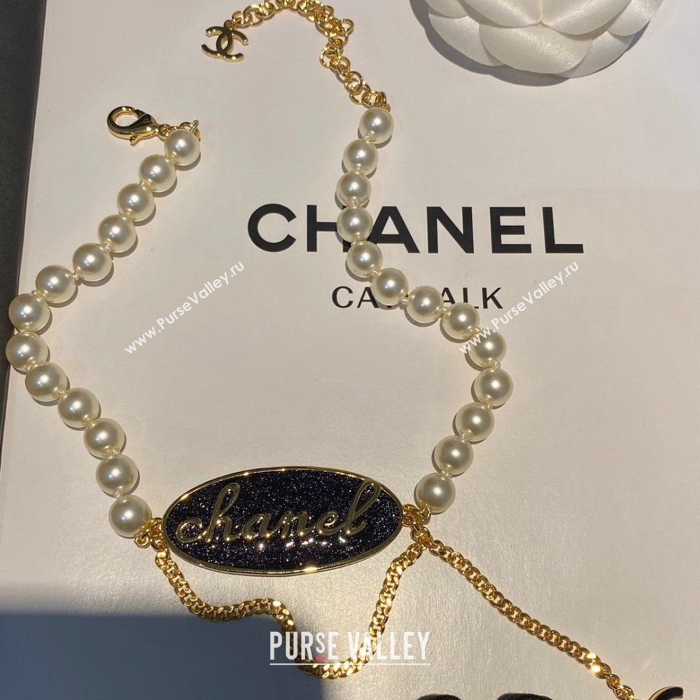 Chanel Pearl Short Necklace CH13027 Black 2024 (YF-24013027)
