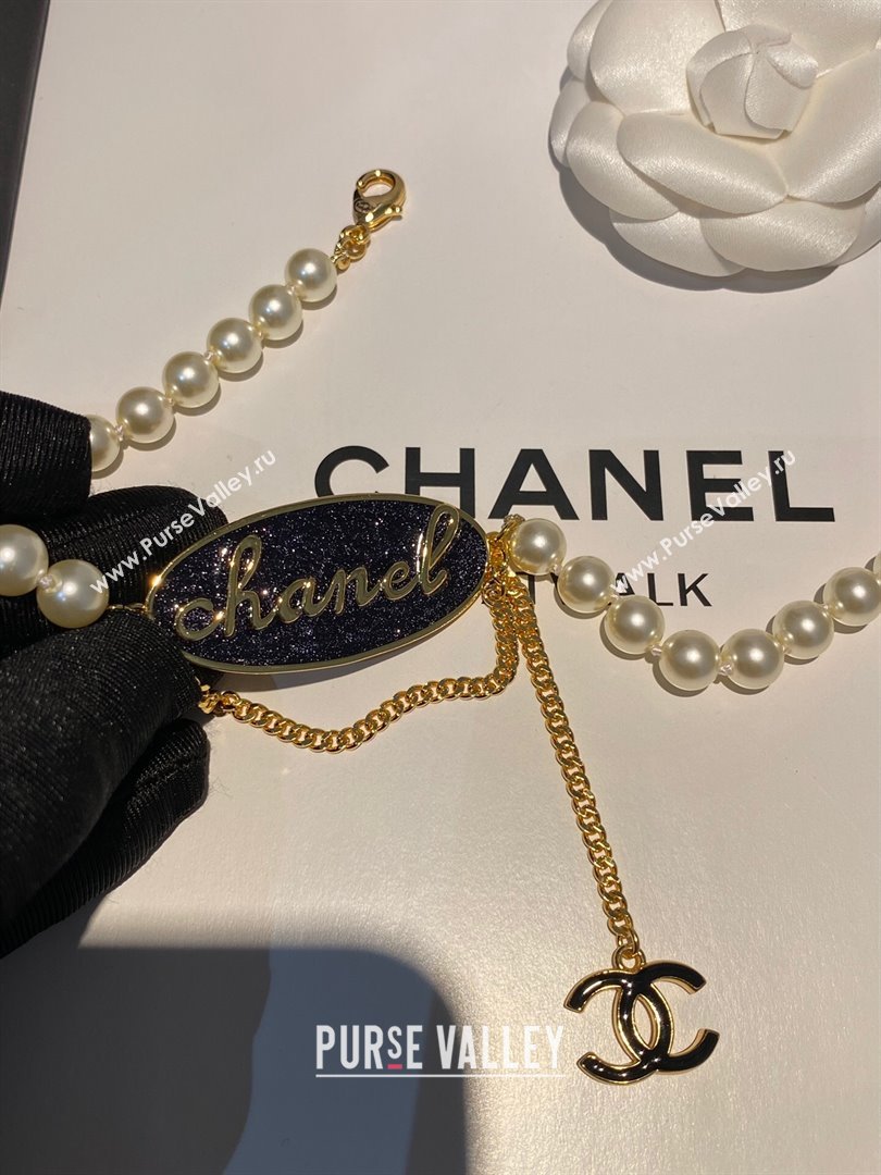 Chanel Pearl Short Necklace CH13027 Black 2024 (YF-24013027)