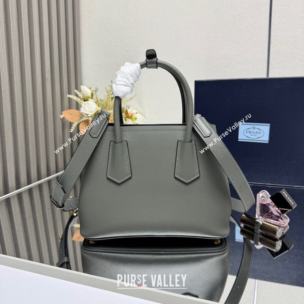 Prada Double small Saffiano leather bag Slate Grey 2025 1BG443 0929 (YZ-250929051)