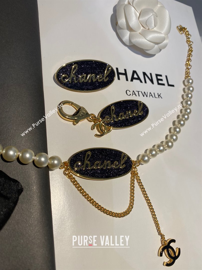 Chanel Pearl Short Necklace CH13027 Black 2024 (YF-24013027)