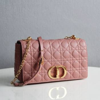 Dior Large Caro Chain Bag in Soft Cannage Calfskin Antique Pink 2024 (DMZ-24052215)