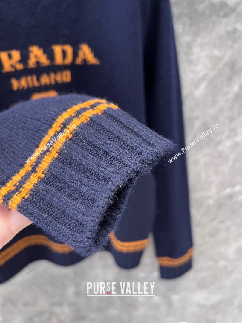 Prada Wool Cashmere Sweater P101823 Blue 2024 (VT-24101823)