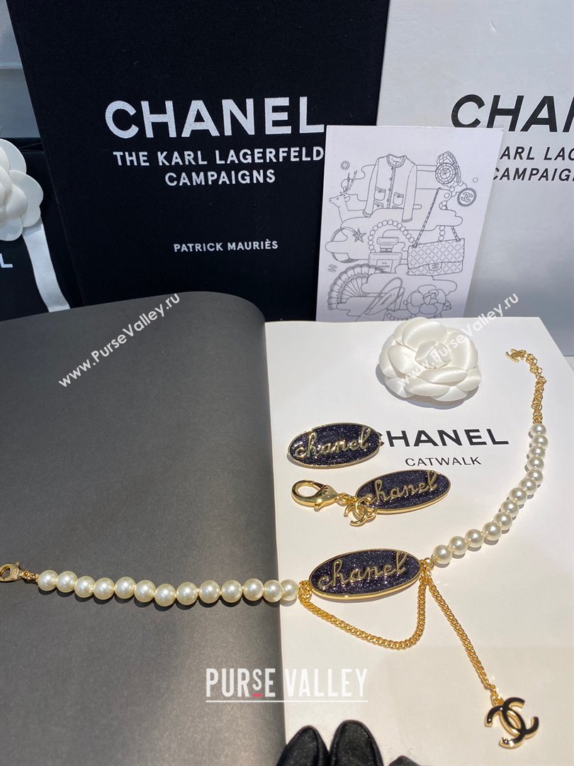 Chanel Pearl Short Necklace CH13027 Black 2024 (YF-24013027)