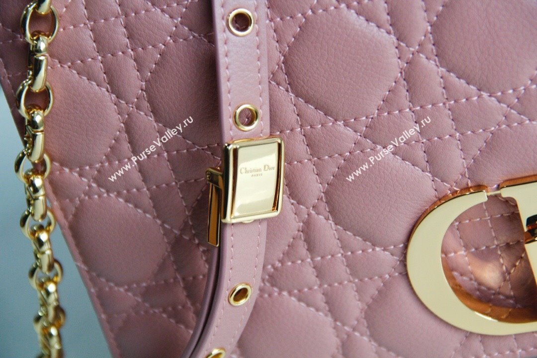 Dior Large Caro Chain Bag in Soft Cannage Calfskin Antique Pink 2024 (DMZ-24052215)