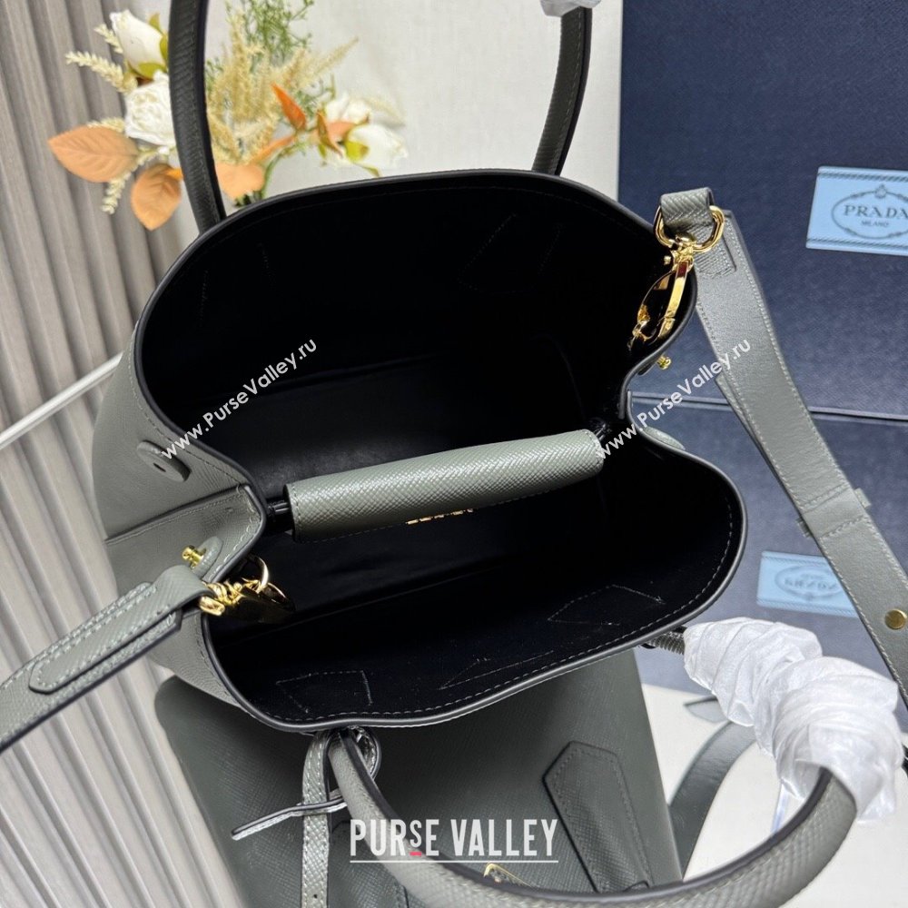 Prada Double small Saffiano leather bag Slate Grey 2025 1BG443 0929 (YZ-250929051)