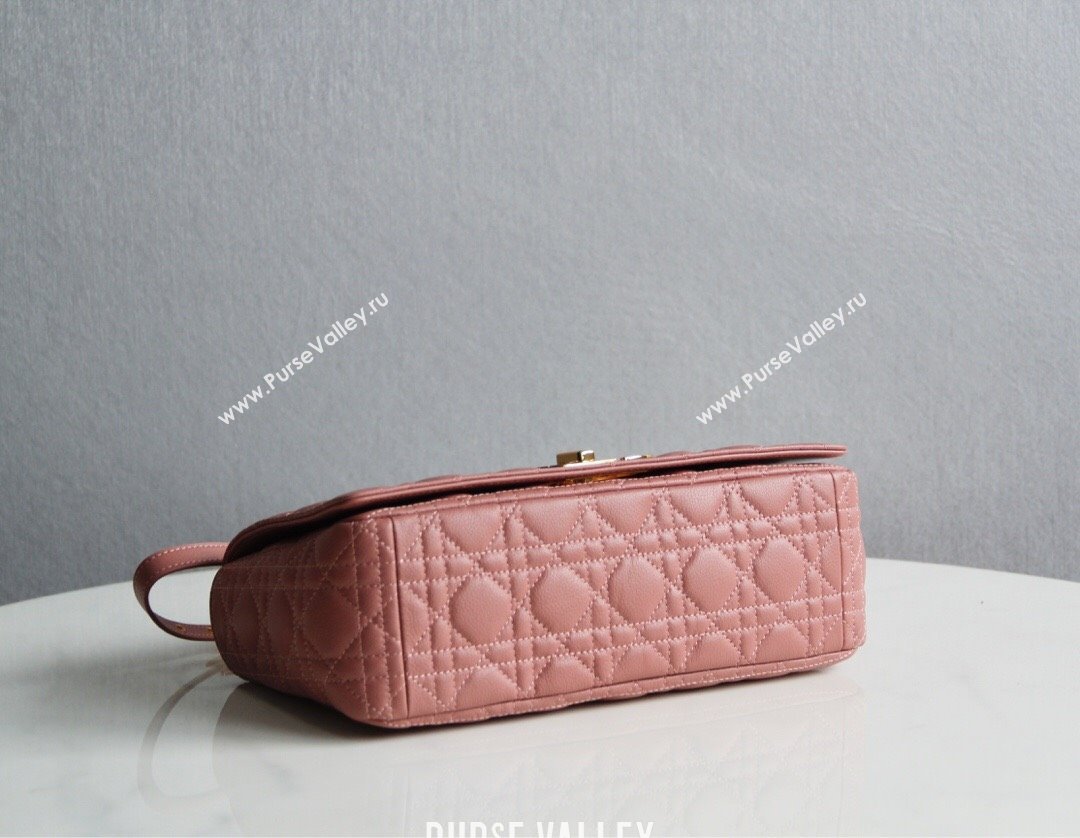 Dior Large Caro Chain Bag in Soft Cannage Calfskin Antique Pink 2024 (DMZ-24052215)