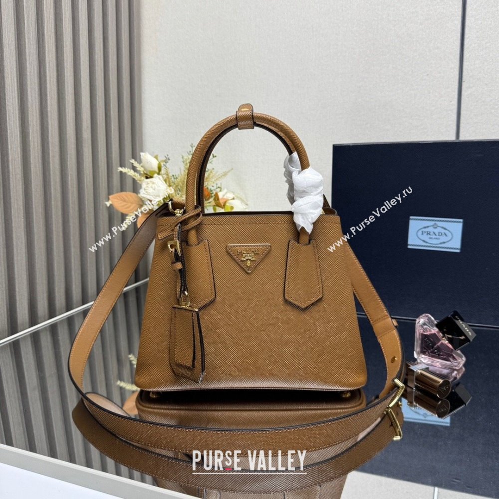 Prada Double small Saffiano leather bag Brown 2025 1BG443 0929 (YZ-250929052)