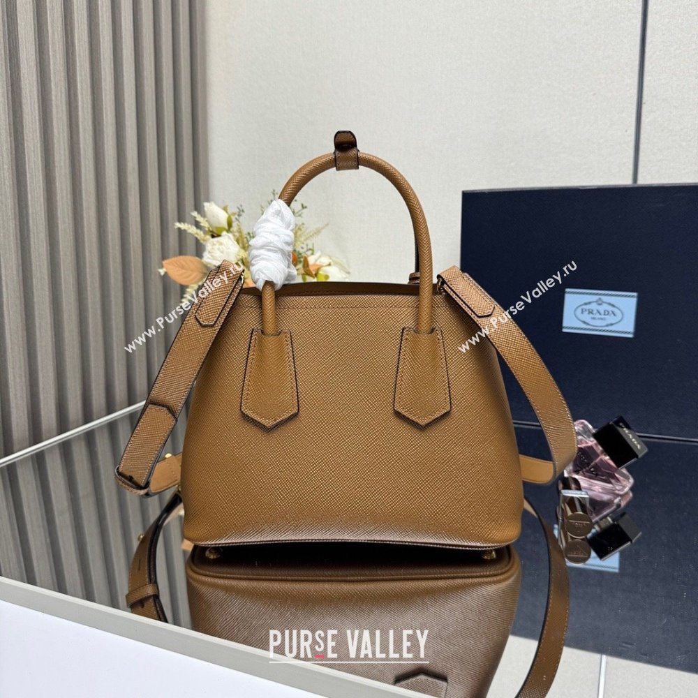 Prada Double small Saffiano leather bag Brown 2025 1BG443 0929 (YZ-250929052)
