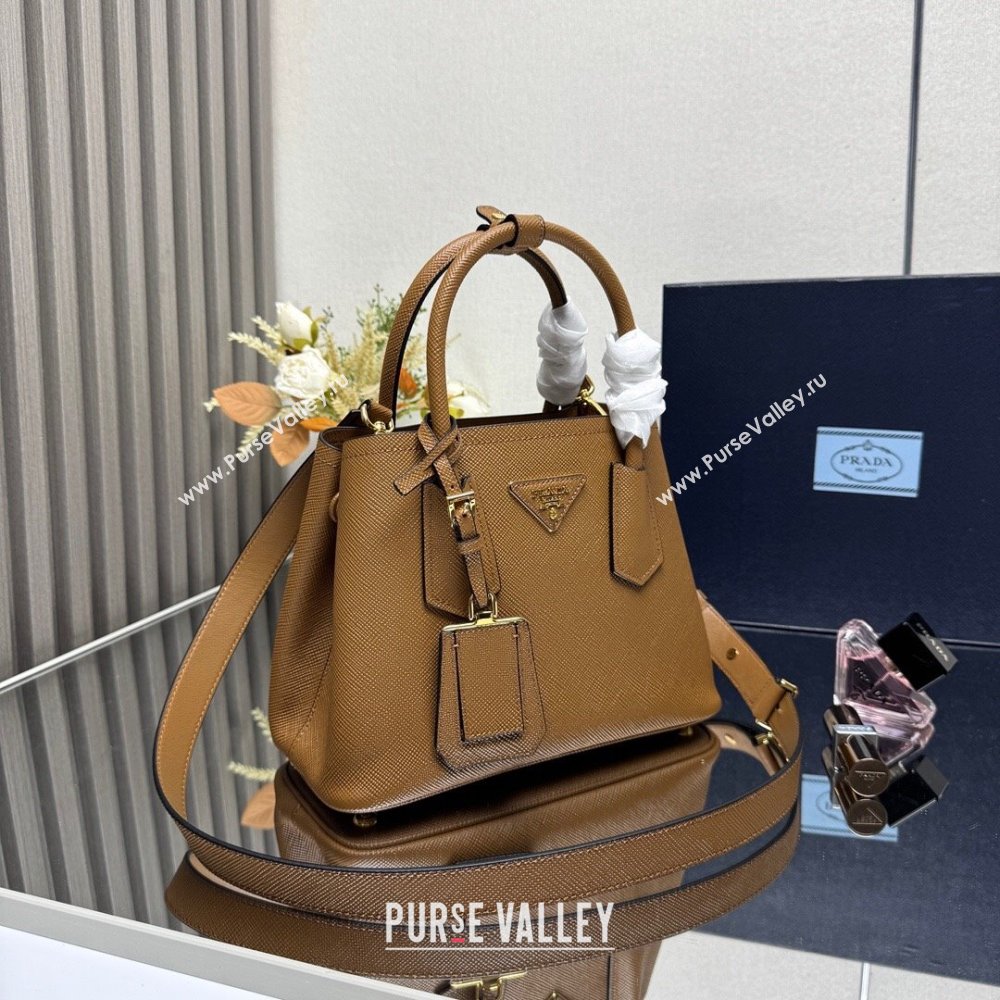 Prada Double small Saffiano leather bag Brown 2025 1BG443 0929 (YZ-250929052)