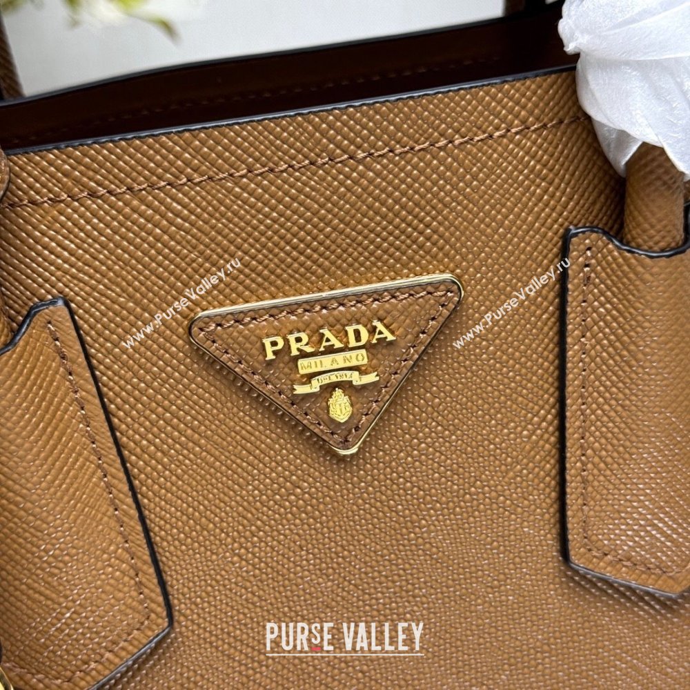 Prada Double small Saffiano leather bag Brown 2025 1BG443 0929 (YZ-250929052)