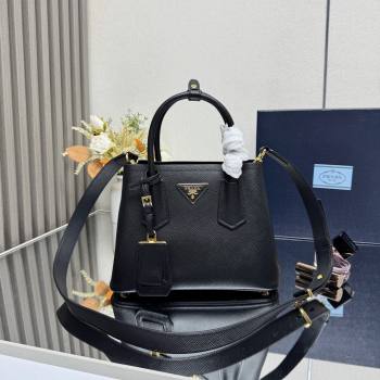 Prada Double small Saffiano leather bag Black2 2025 1BG443 0929 (YZ-250929053)