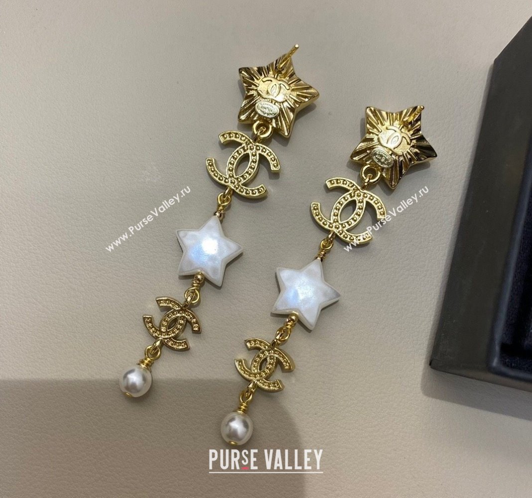 Chanel White Star Earrings CH13028 White 2024 (YF-24013028)