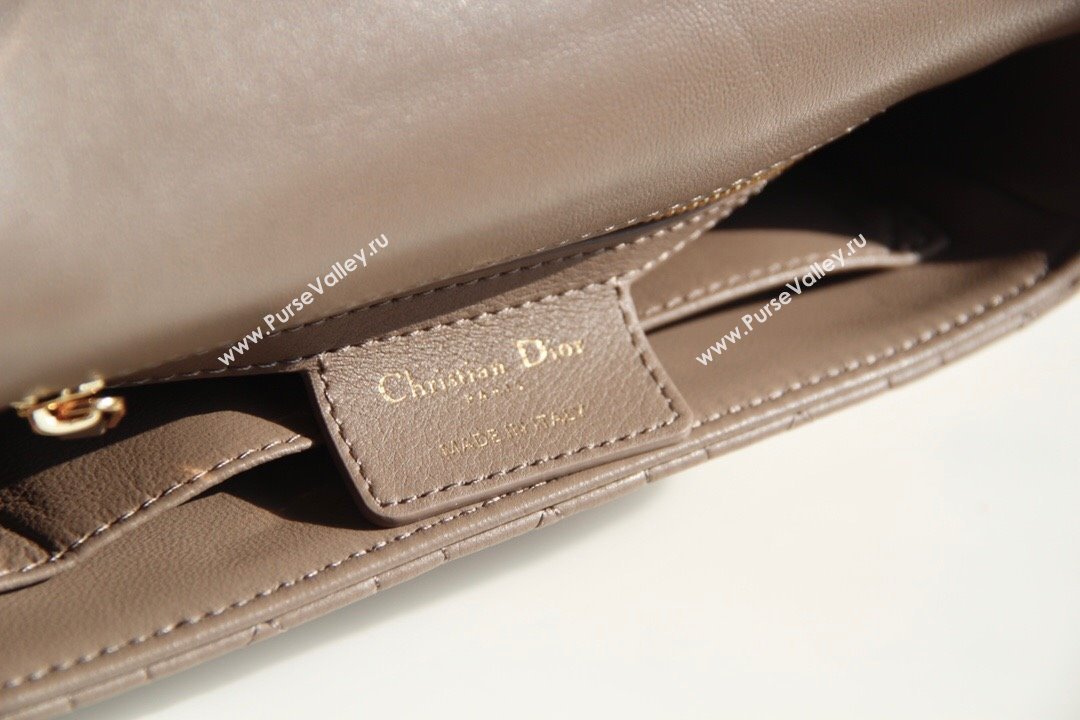 Dior Small Caro Chain Bag in Soft Cannage Calfskin Warm Taupe 2024 (DMZ-24052216)