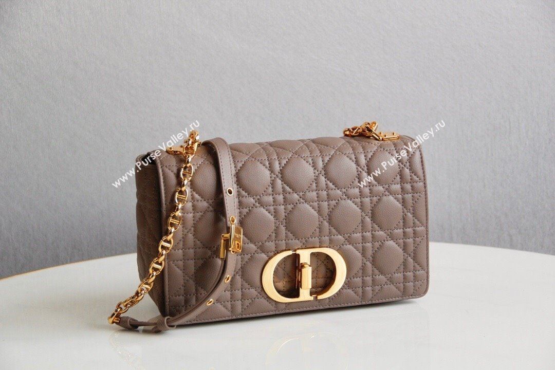 Dior Medium Caro Chain Bag in Soft Cannage Calfskin Warm Taupe 2024 (SM-24052217)