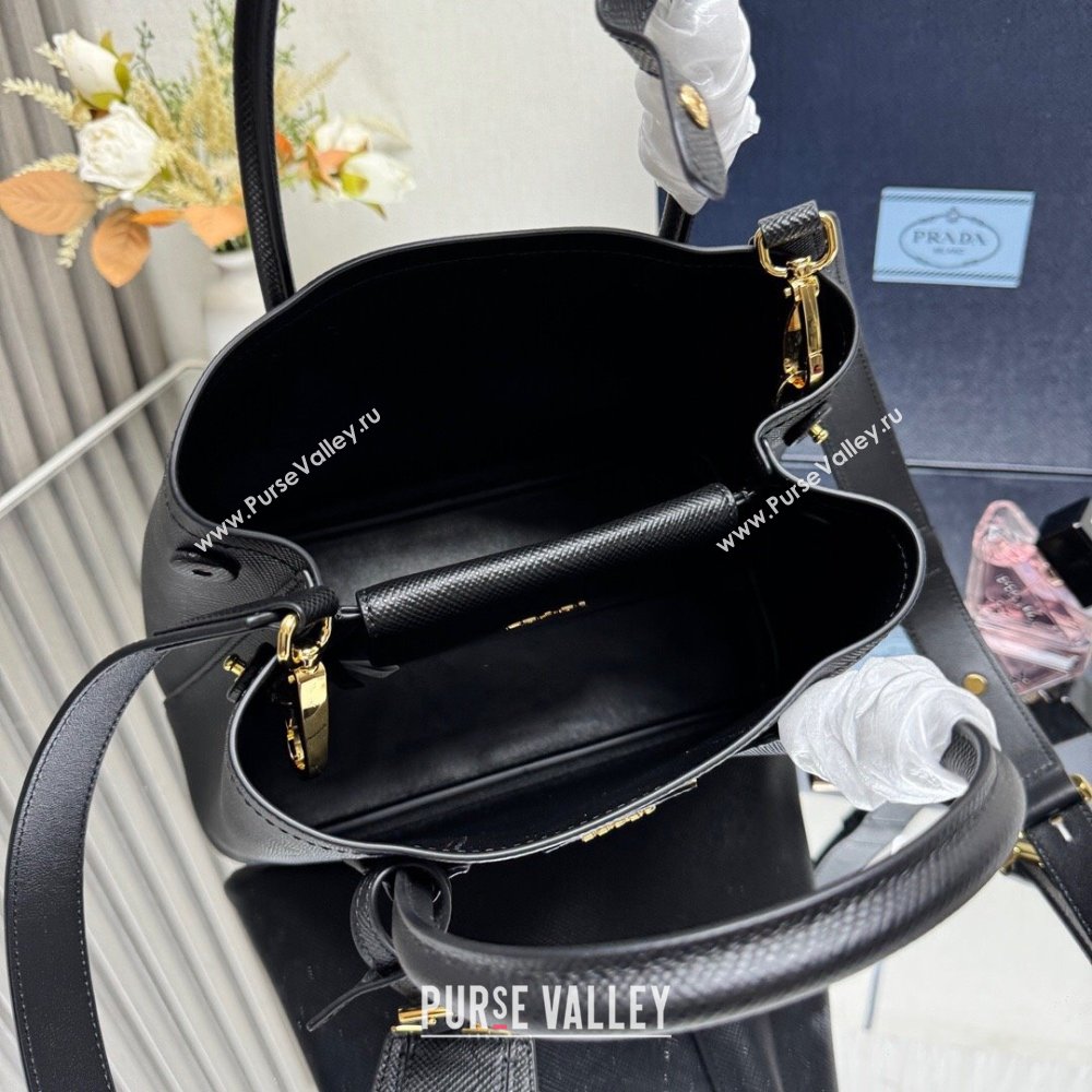Prada Double small Saffiano leather bag Black2 2025 1BG443 0929 (YZ-250929053)