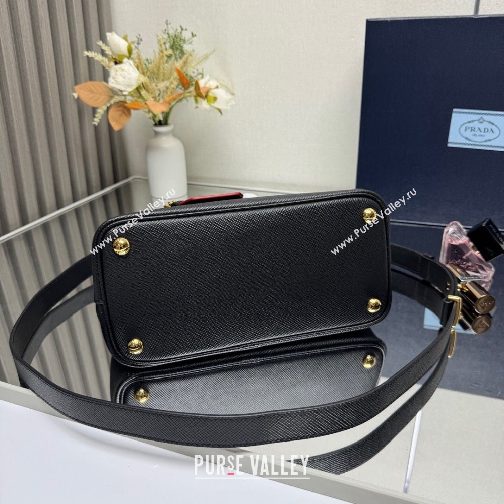 Prada Double small Saffiano leather bag Black/Red 2025 1BG443 0929 (YZ-250929054)