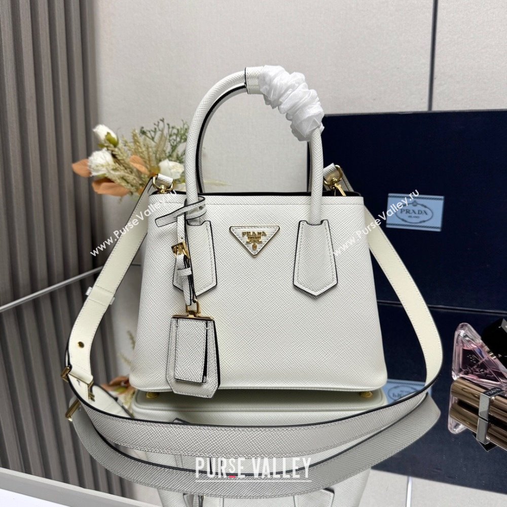 Prada Double small Saffiano leather bag White 2025 1BG443 0929 (YZ-250929055)